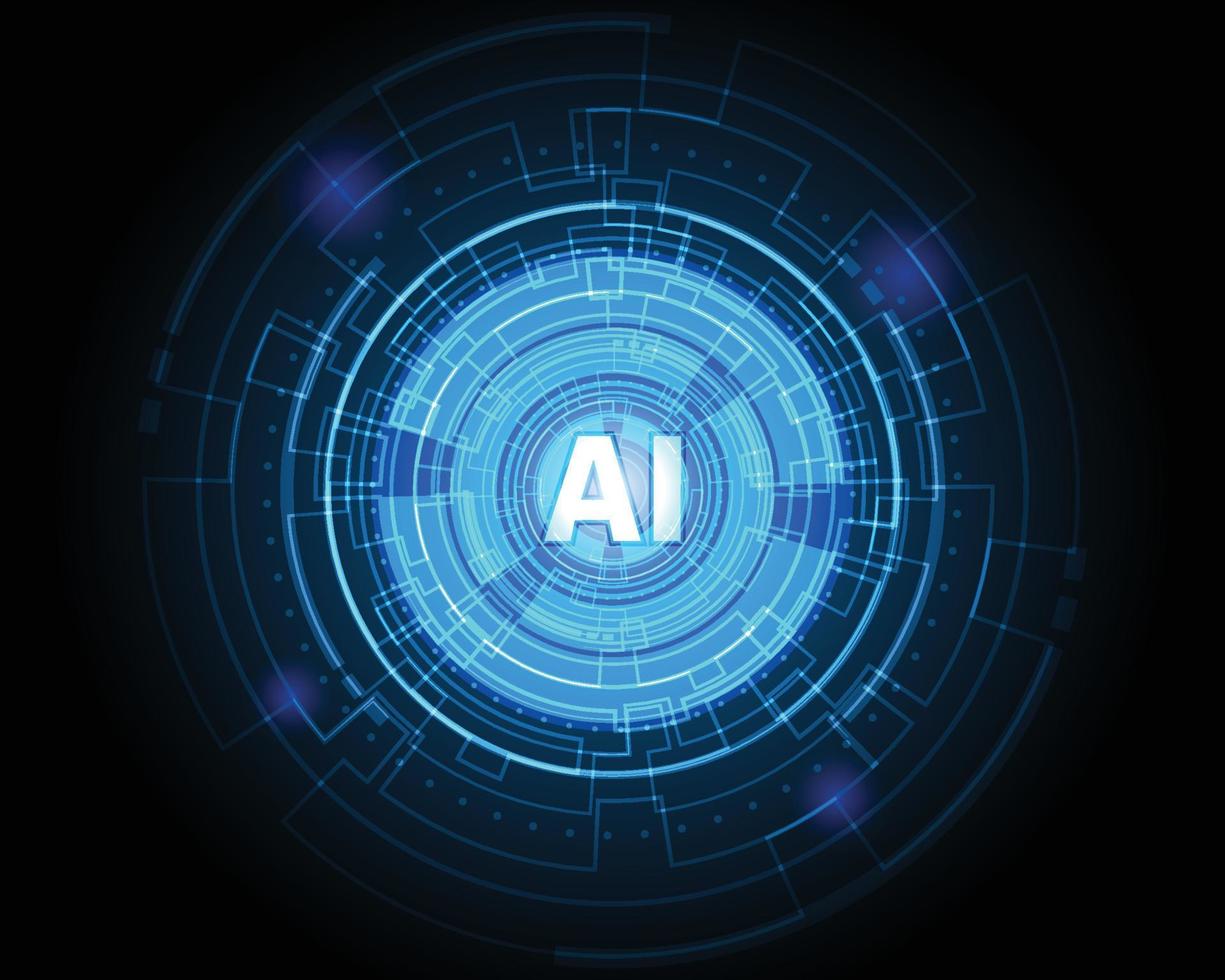 Technology futuristic digital background, Hud AI Artificial Intelligence, Vector illustration.