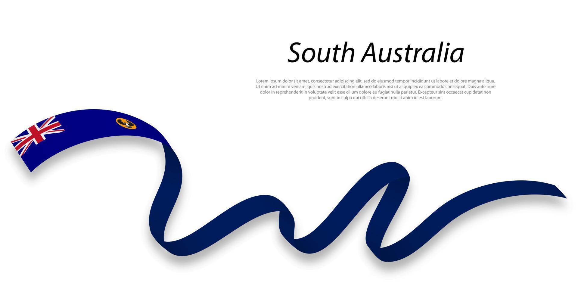 Waving ribbon or stripe with flag of South Australia vector