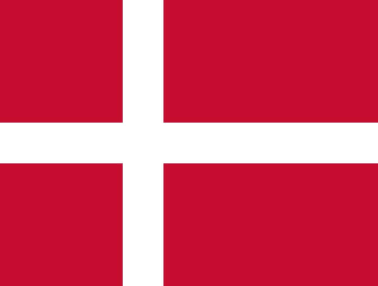 Denmark Simple flag Correct size, proportion, colors. vector