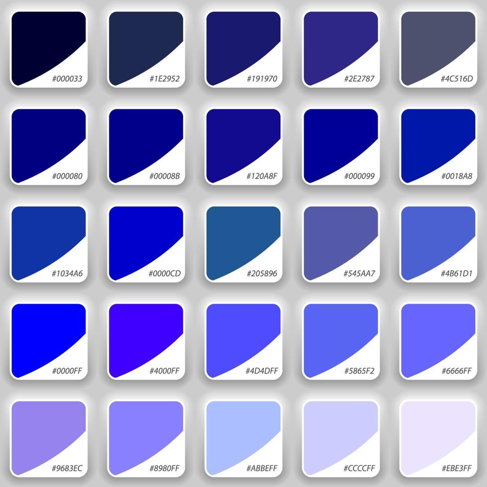 Shades of blue swatch color palette. template for your design vector