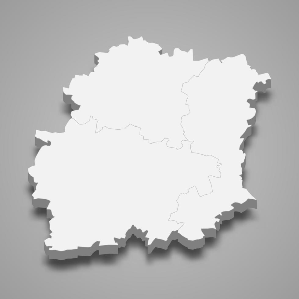3d isometric map of Essonne is a department in France vector