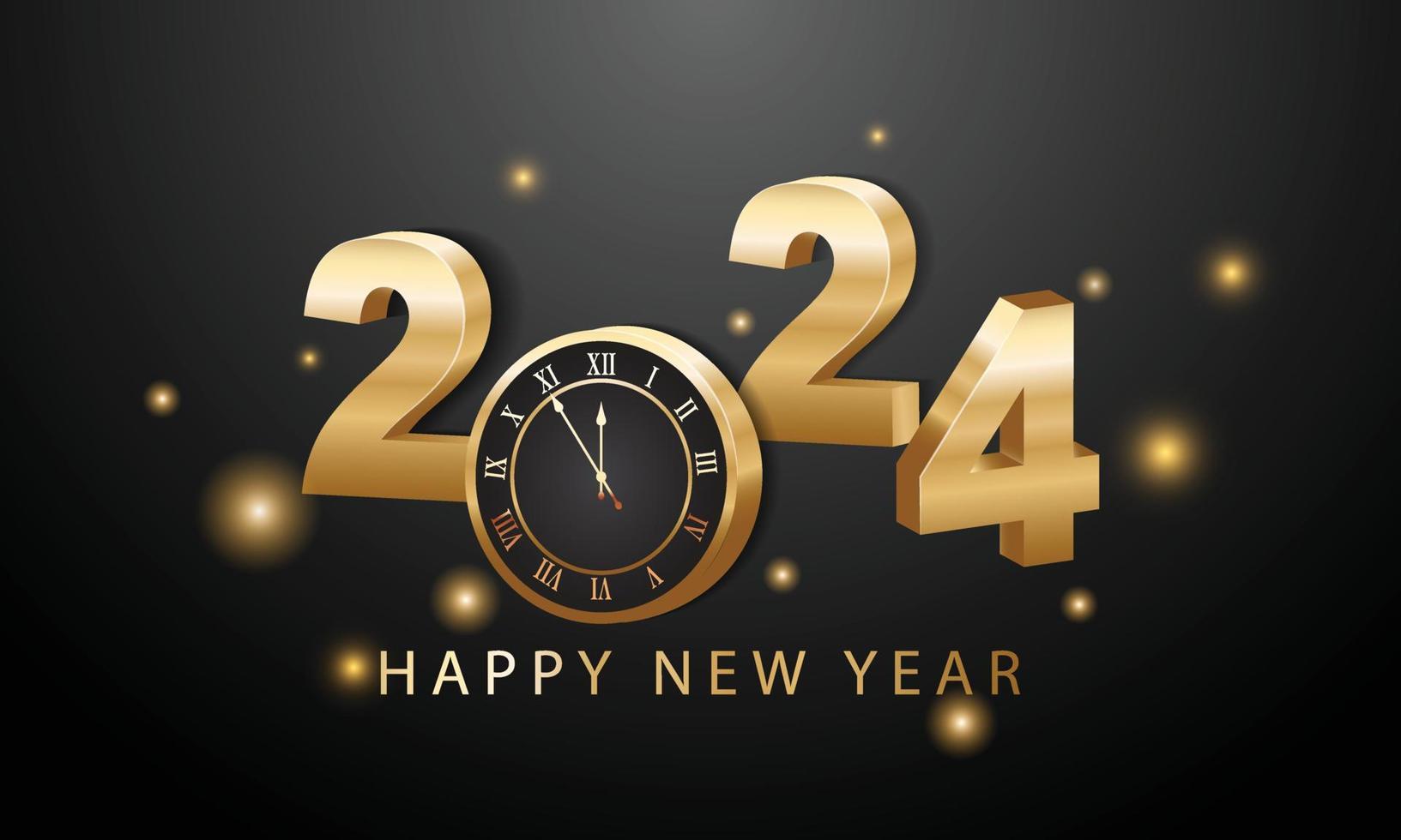 2024 Happy New Year Background Design. Greeting Card, Banner, Poster. Vector Illustration.