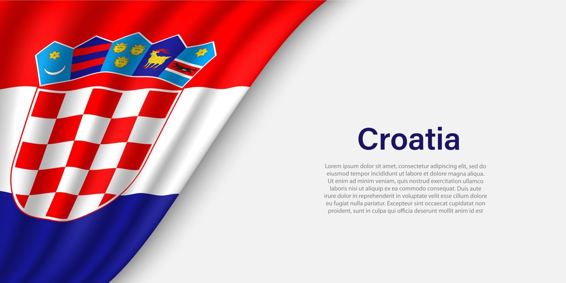ola bandera de Croacia en blanco antecedentes. vector
