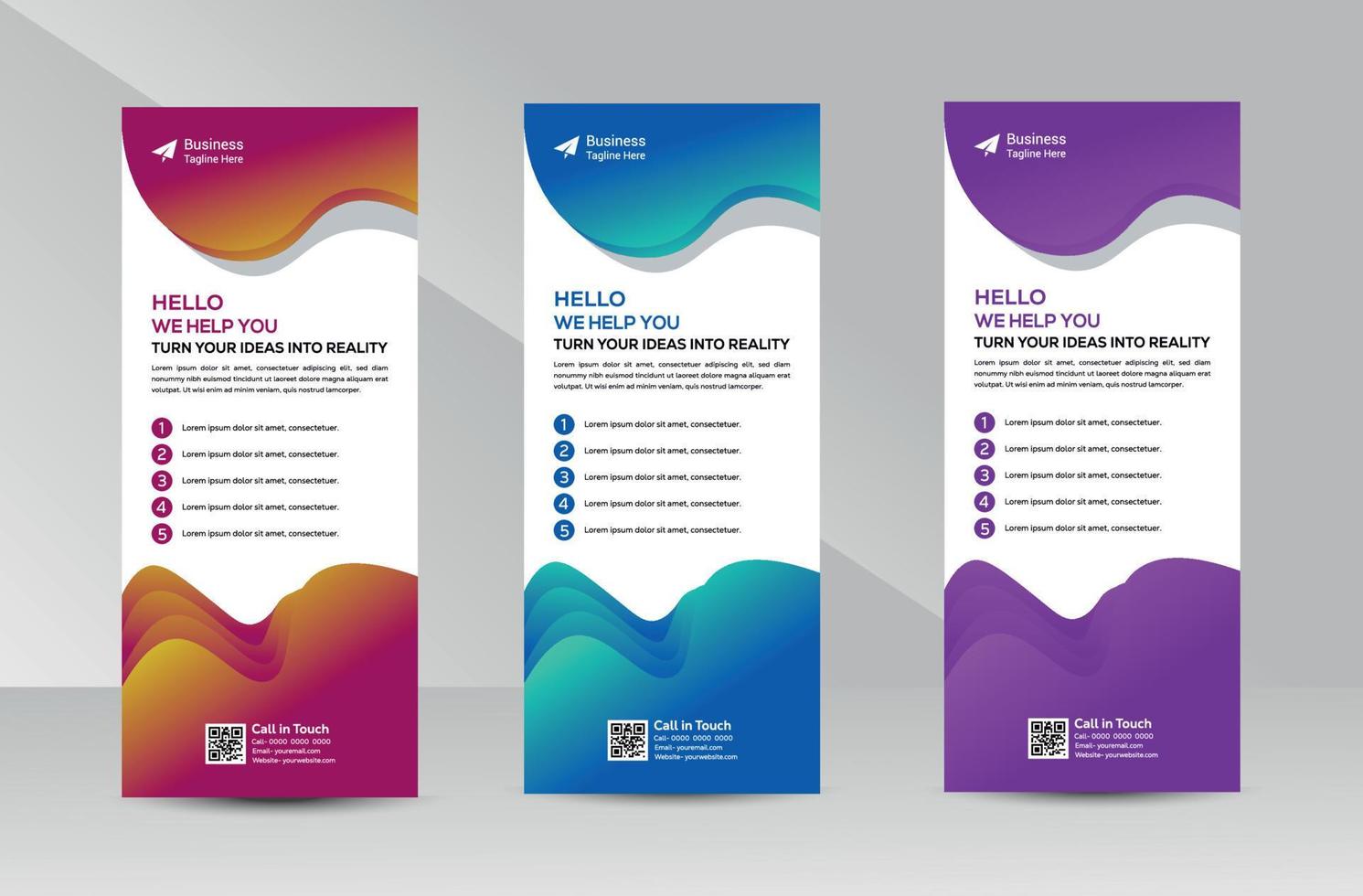 Roll up banner template vector
