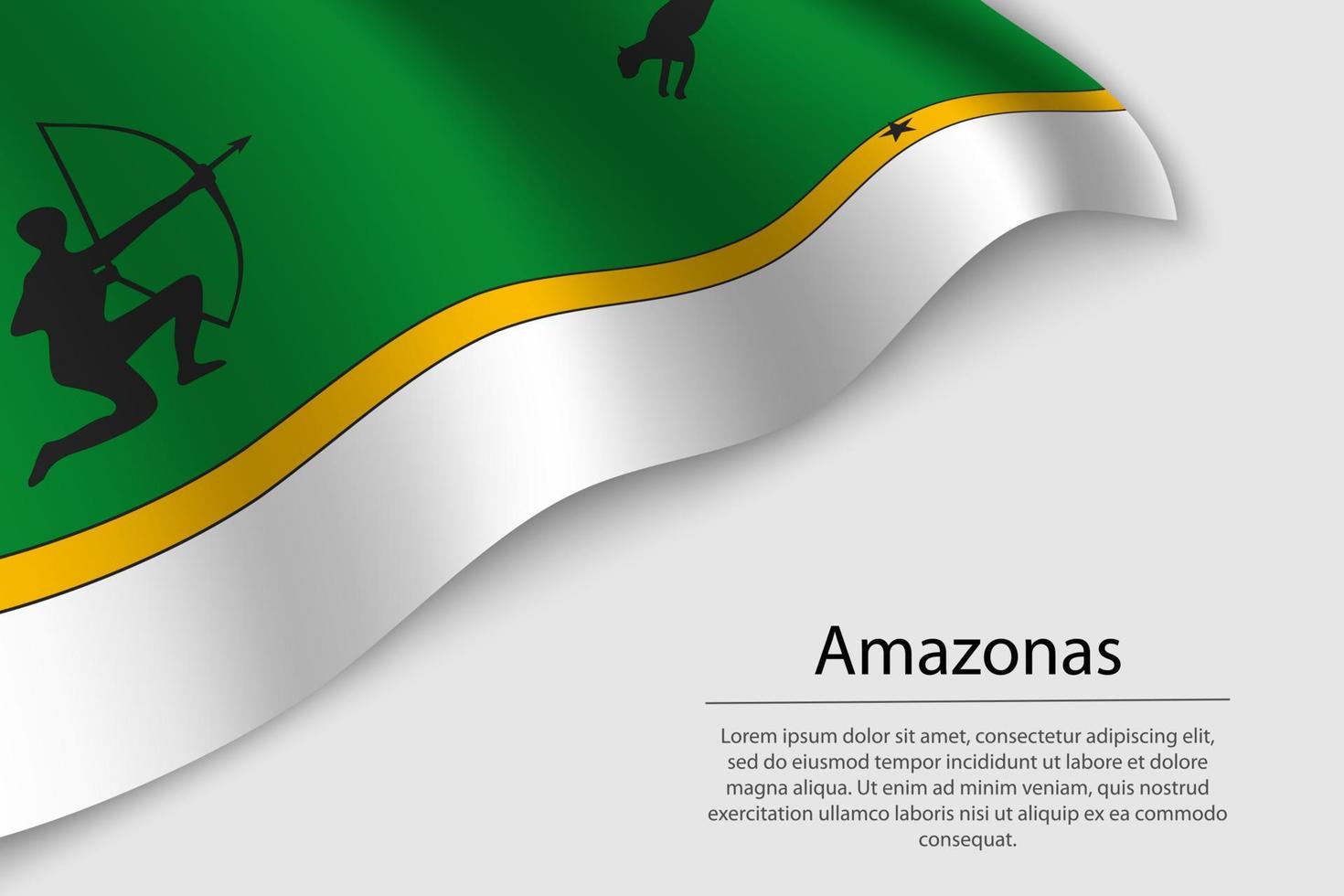 Wave flag of Amazonas is a region of Colombia vector