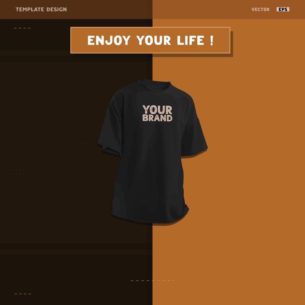 Design a black T-shirt for your best product with a yellow background. Instagram Post Template Design vector