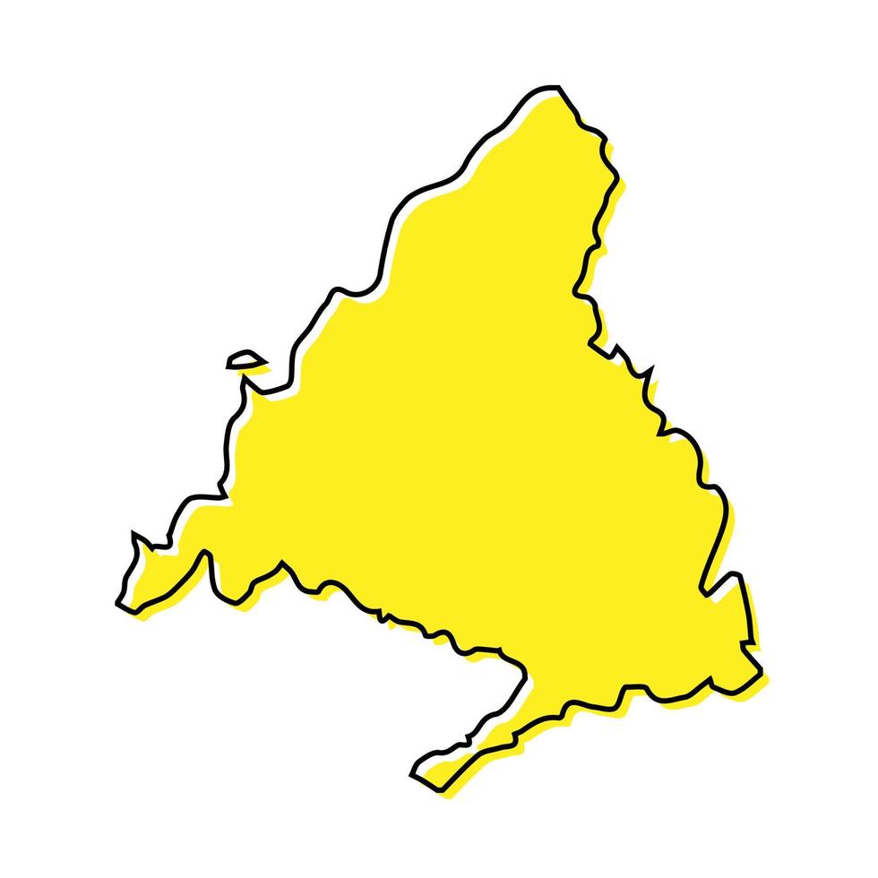 Simple outline map of Community of Madrid is a region of Spain vector
