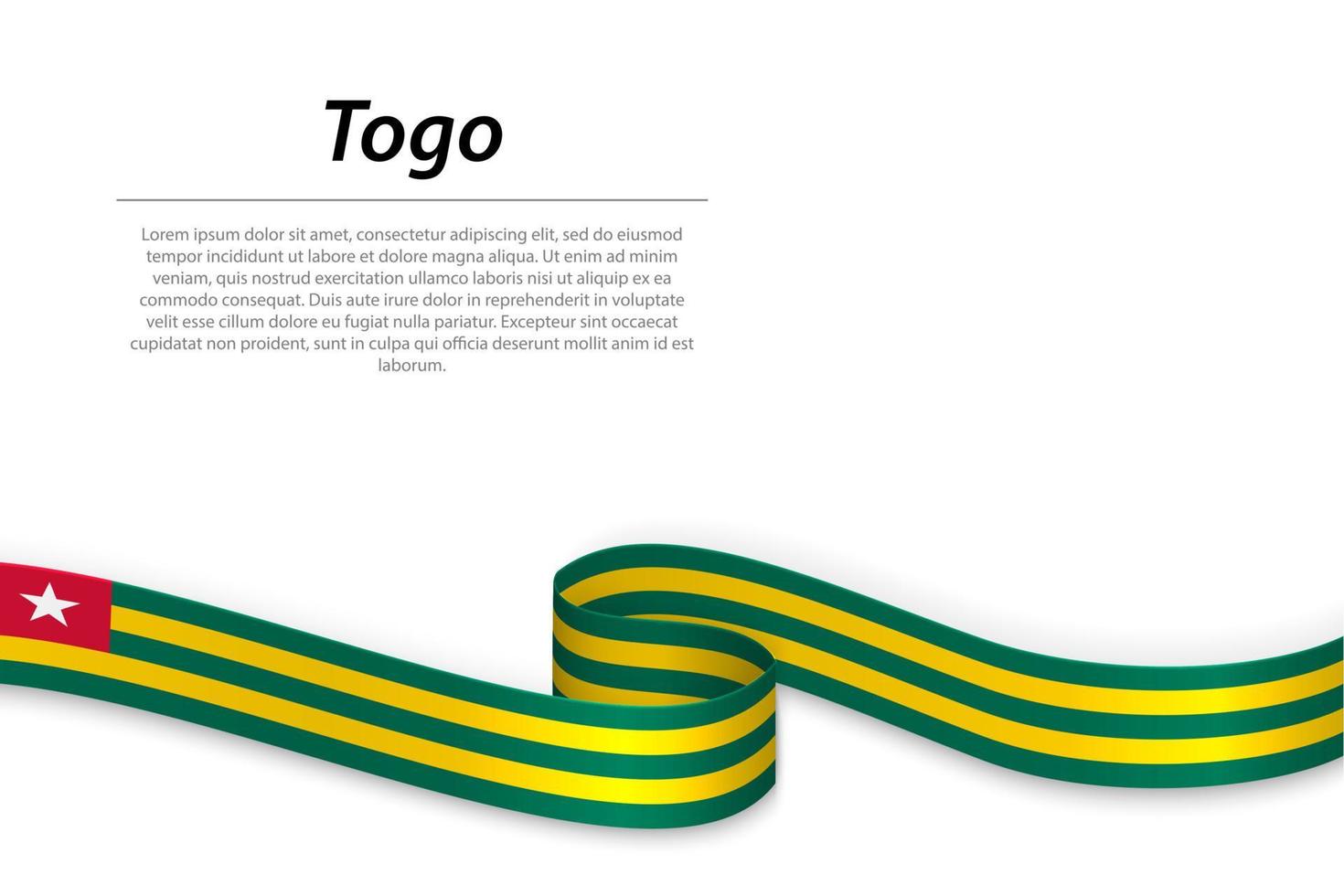 Waving ribbon or banner with flag of Togo vector