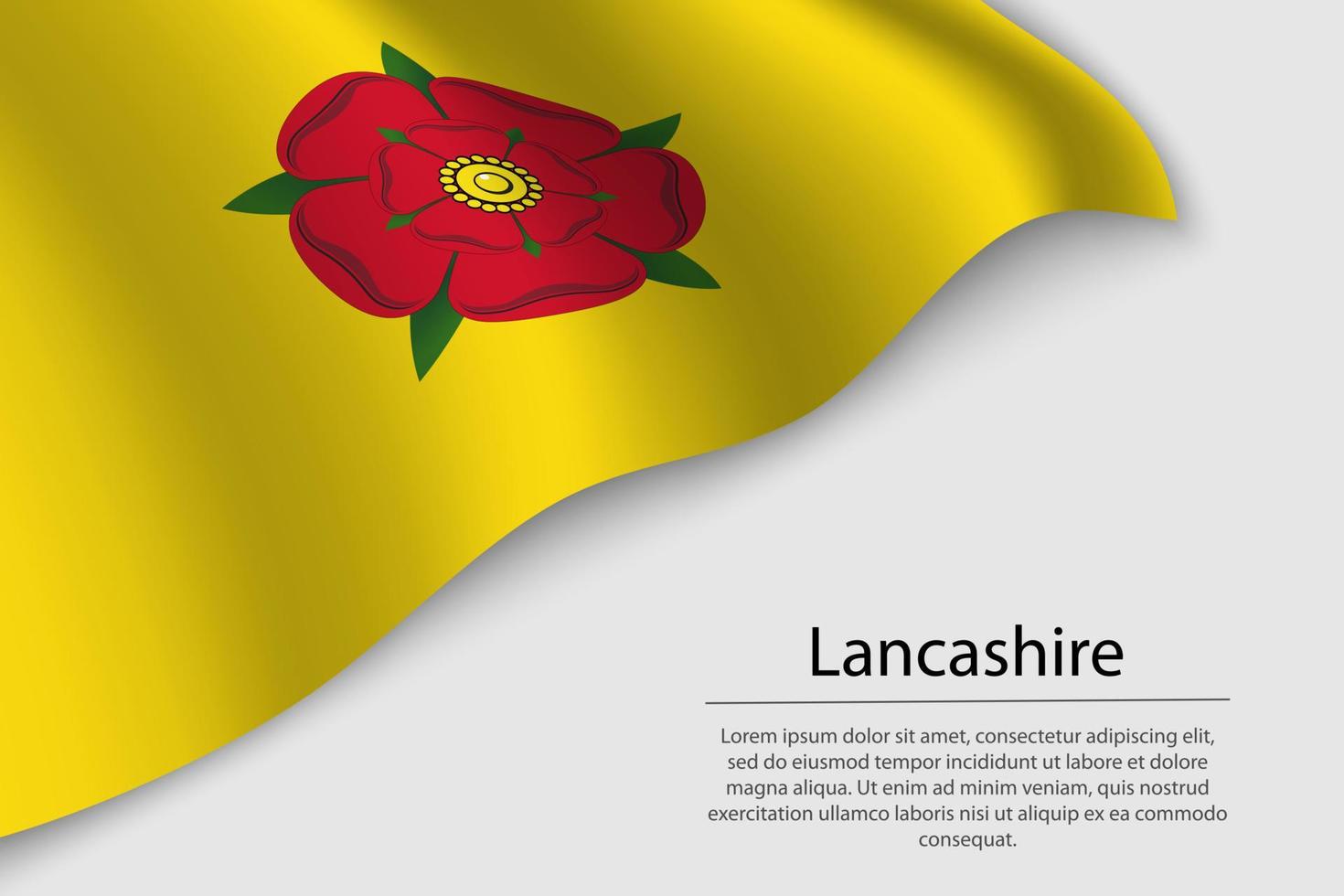 Wave flag of Lancashire is a county of England. Banner or ribbon vector