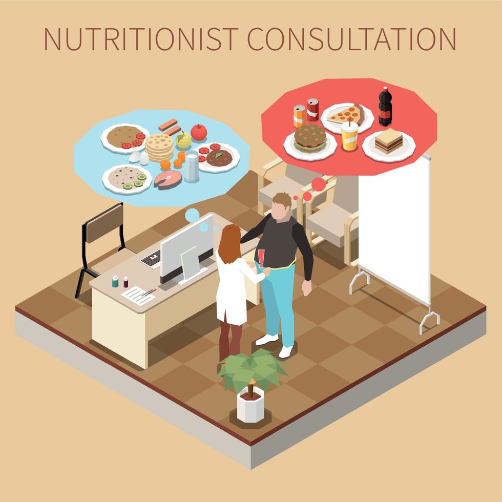 nutricionista consulta composición vector