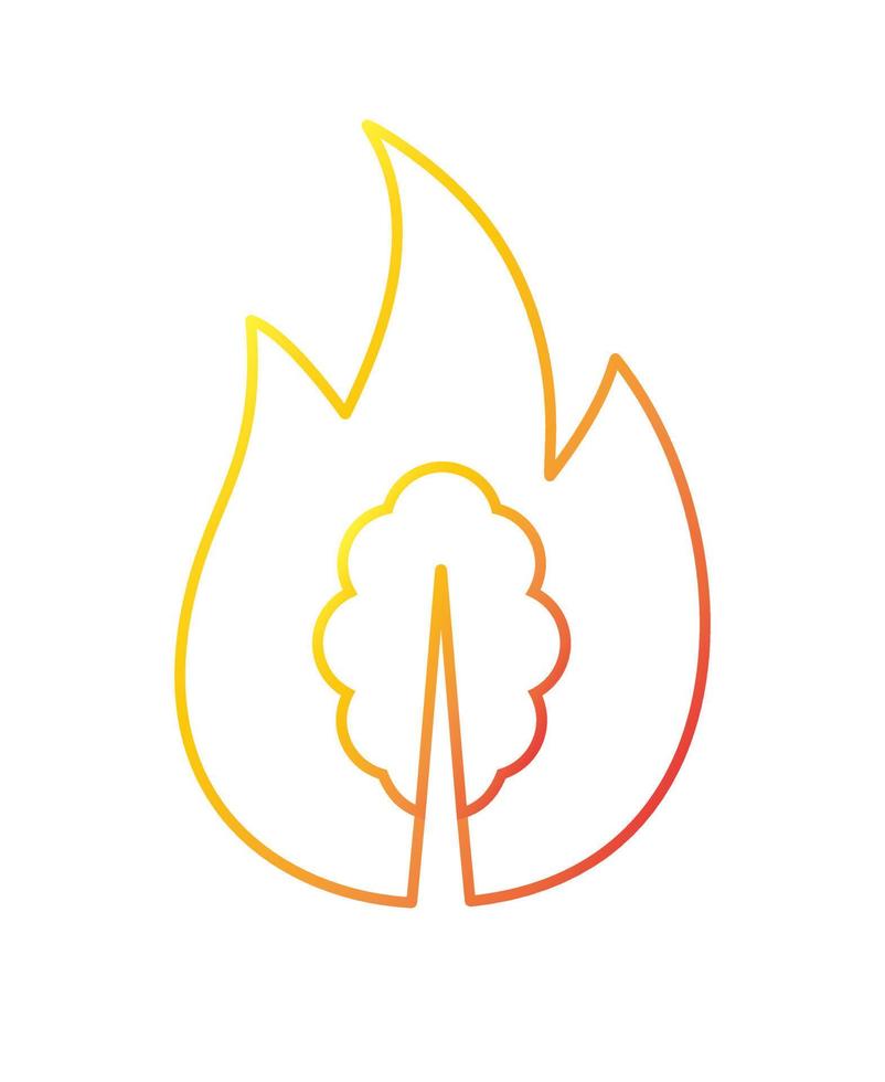 Vector outline forest fire icon