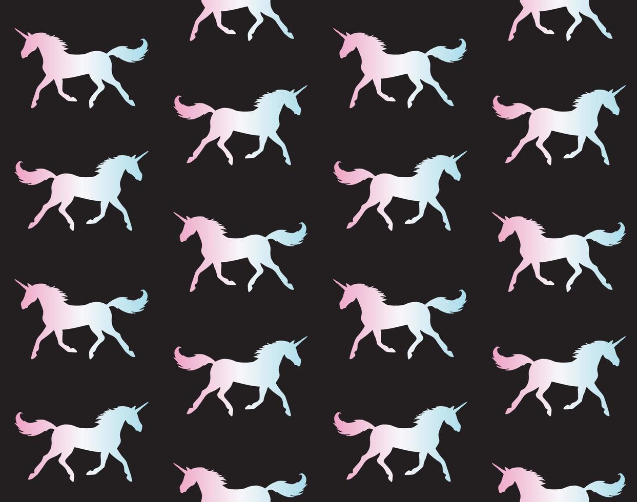 Vector seamless pattern of unicorn silhouette