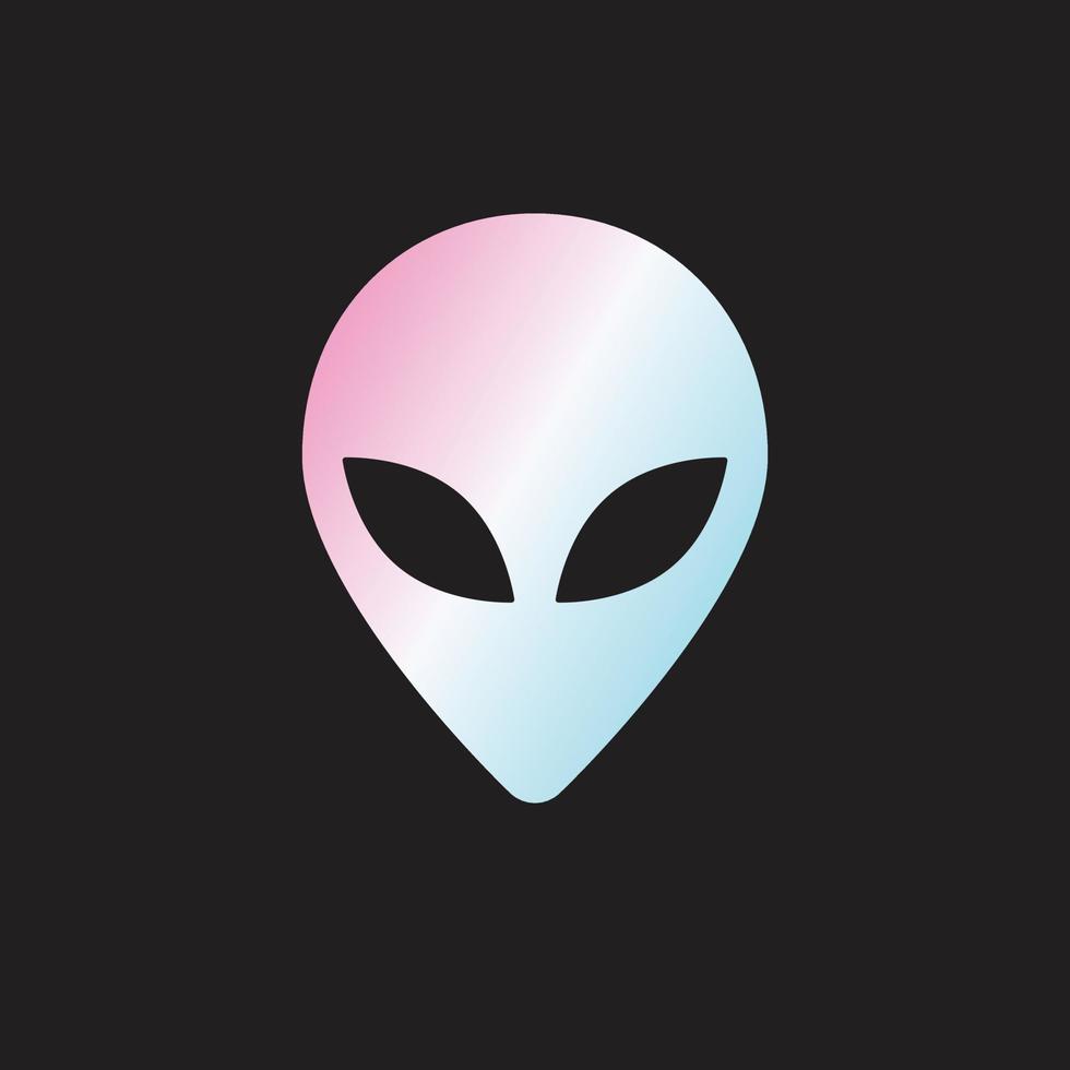 Vector holographic alien face icon