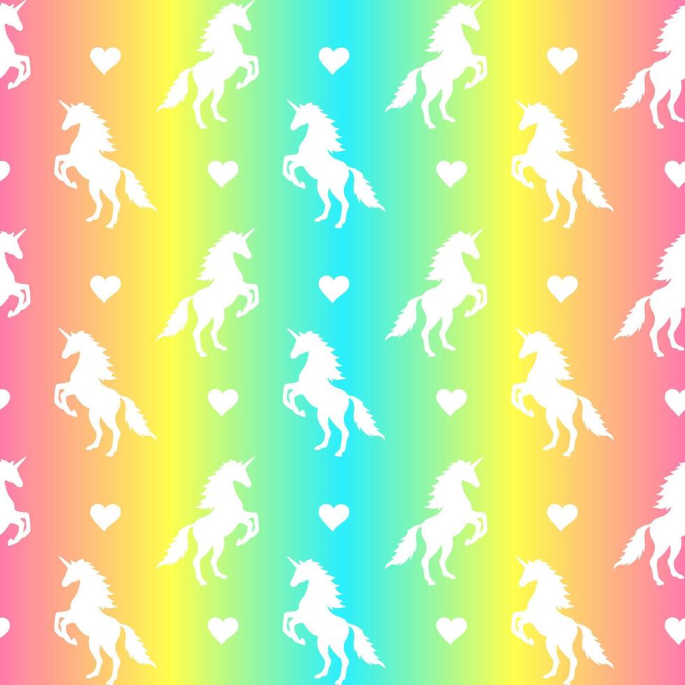 Vector seamless pattern of unicorn silhouette