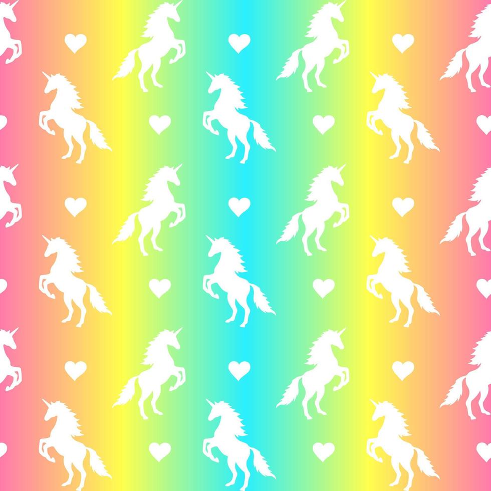 Vector seamless pattern of unicorn silhouette