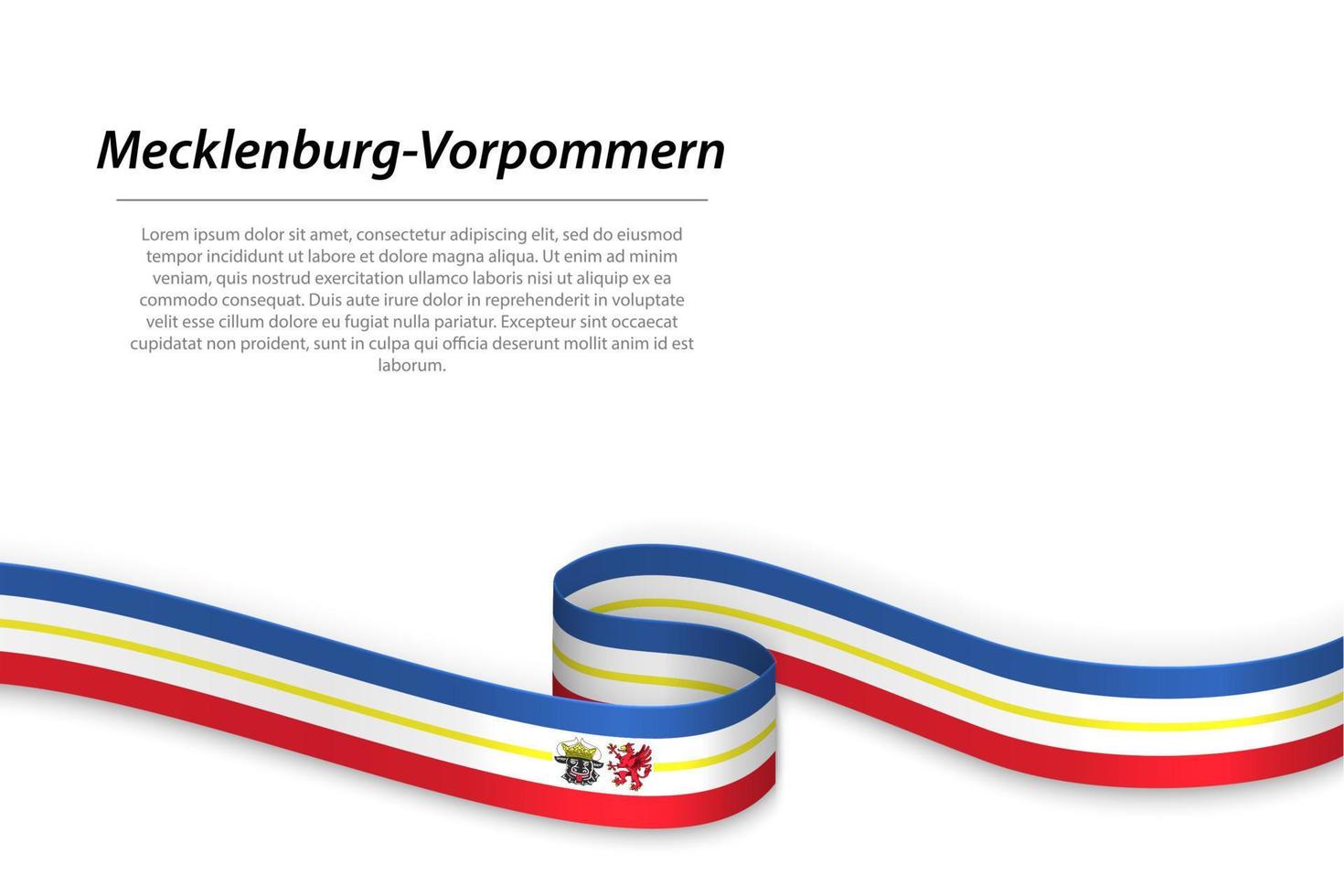 Waving ribbon or banner with flag of Mecklenburg-Vorpommern vector