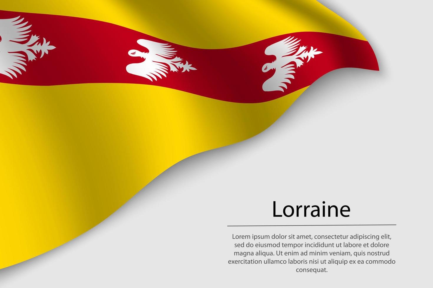 ola bandera de Lorena es un región de Francia. bandera o cinta vector