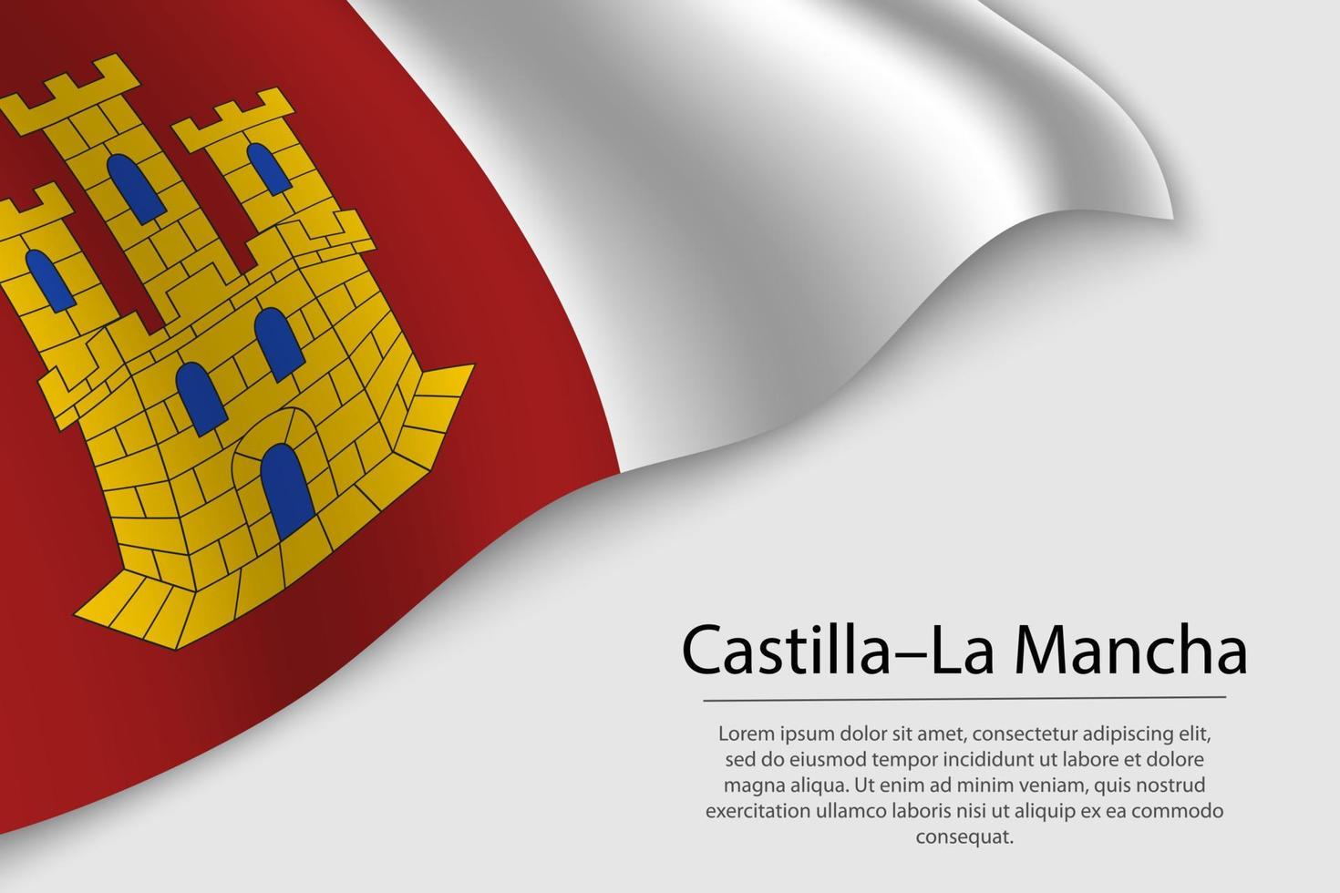 ola bandera de castilla-la mancha es un región de España. bandera o vector