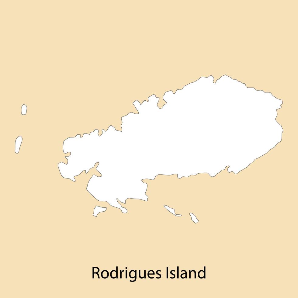 alto calidad mapa de rodrigues isla es un región de Mauricio vector