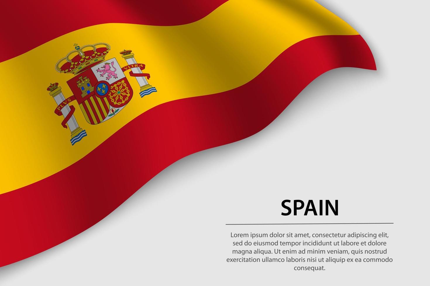Wave flag of Spain on white background. Banner or ribbon vector