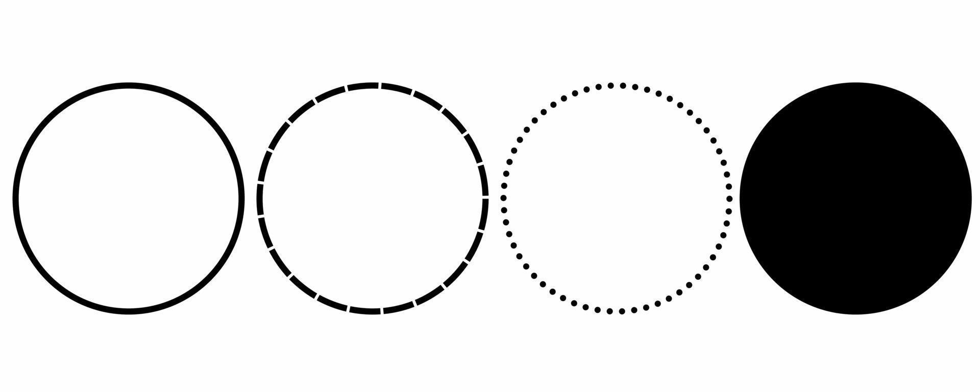 circulo forma conjunto aislado en blanco antecedentes vector