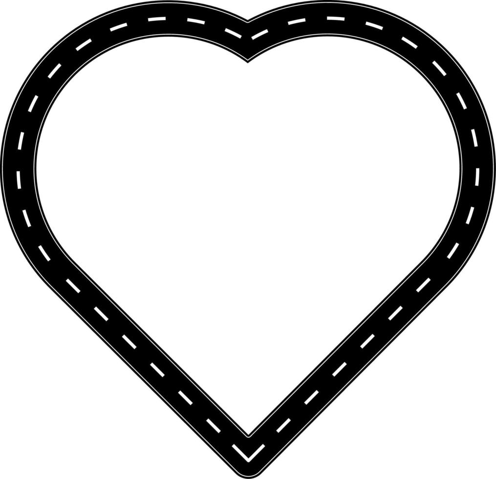 Road heart shape frame with copy space for your text or design.love road icon vector illustration
