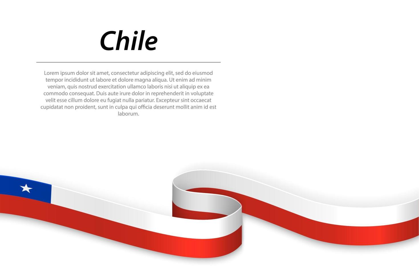 Waving ribbon or banner with flag of Chile vector