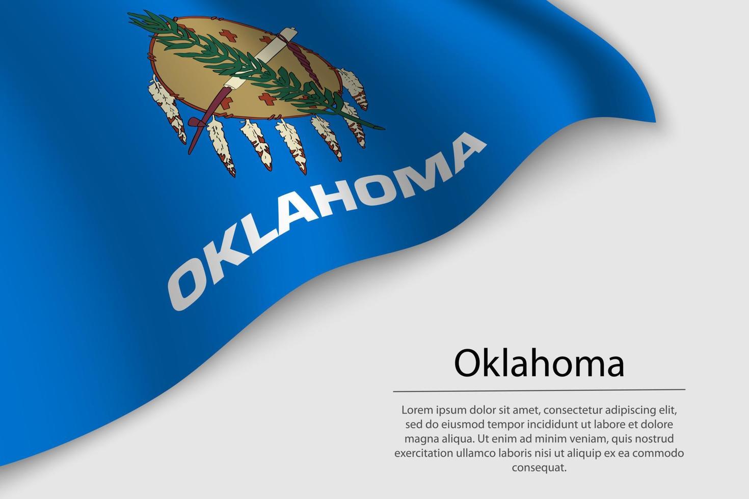 Wave flag of Oklahoma is a state of United States. vector