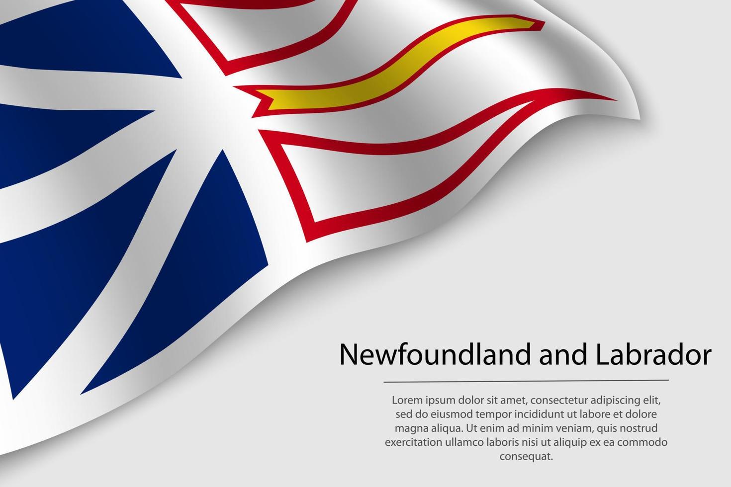 Wave flag of Newfoundland and Labrador is a region of Canada vector