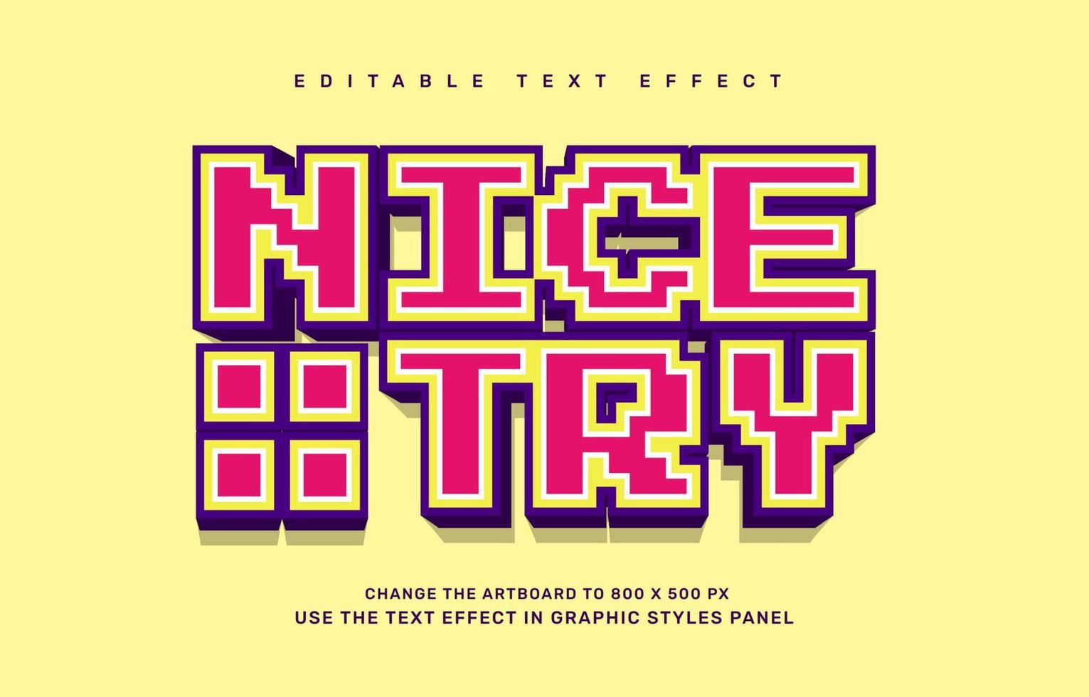 Arcade game editable text effect template vector