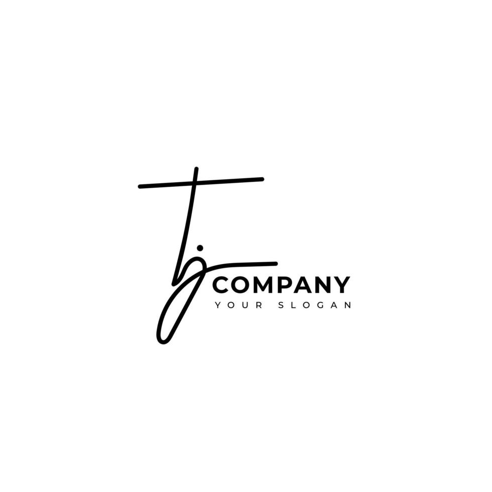 tj inicial firma logo vector diseño