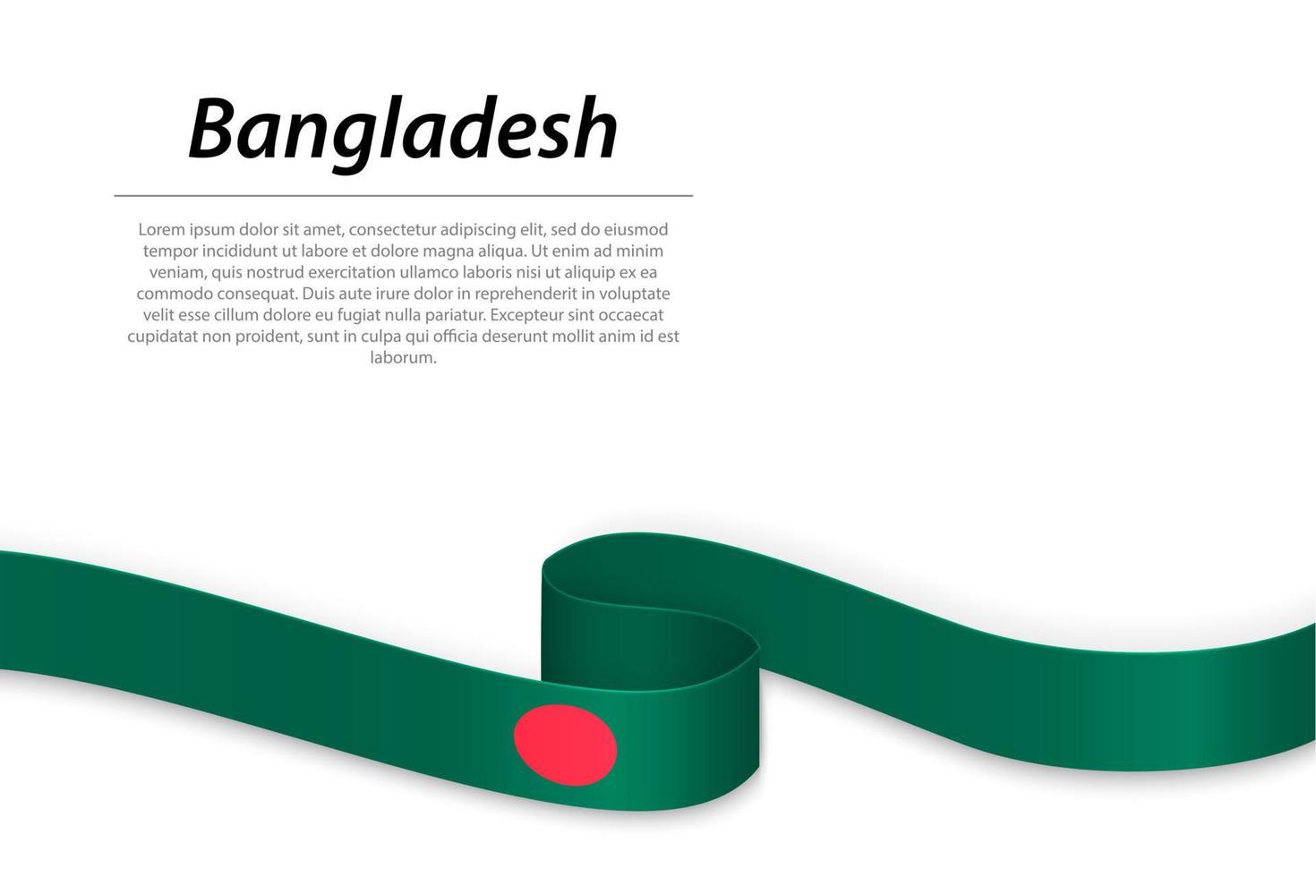 Waving ribbon or banner with flag of Bangladesh vector