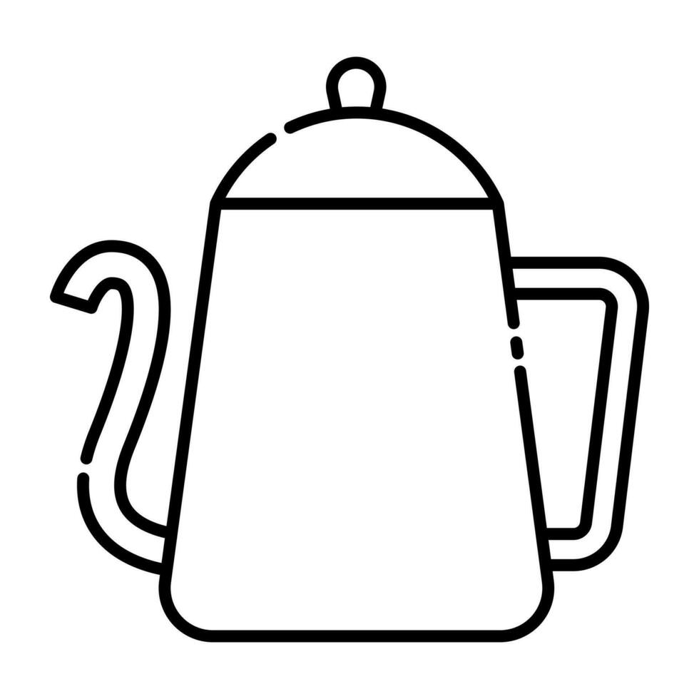 Coffee pot icon outline. vector