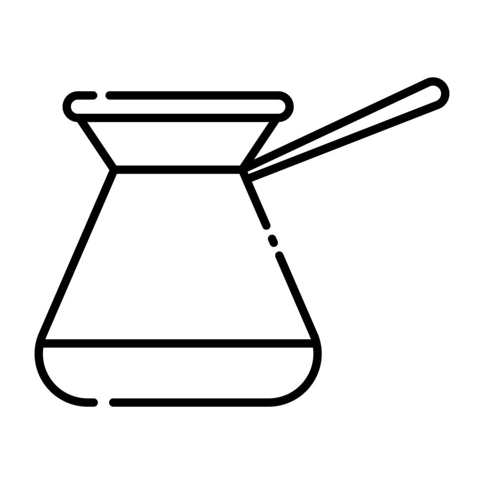 Cezve for brew coffee line icon. vector