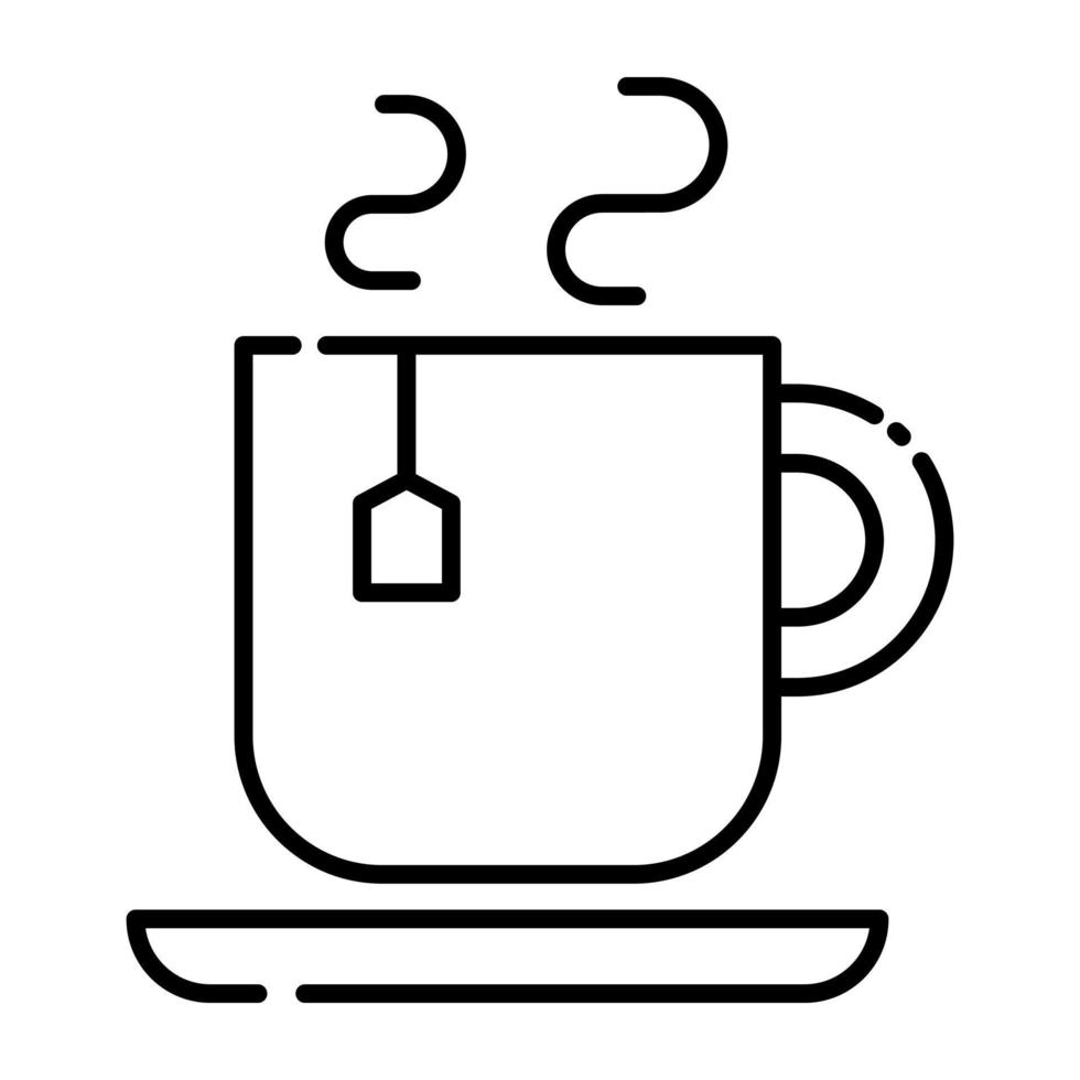 Tea cup line icon. vector