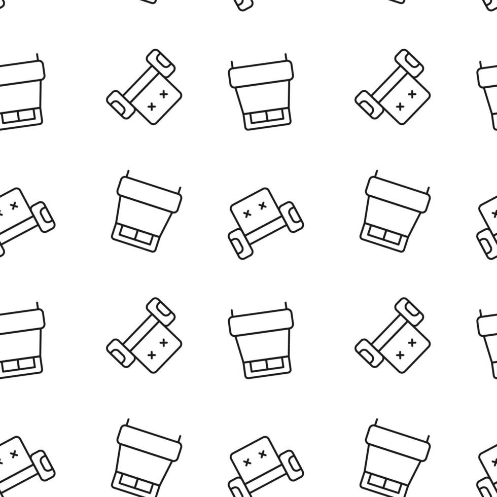 Vector repeating seamless pattern of bed and chair for wallpapers, wrappers, postcards, backgrounds