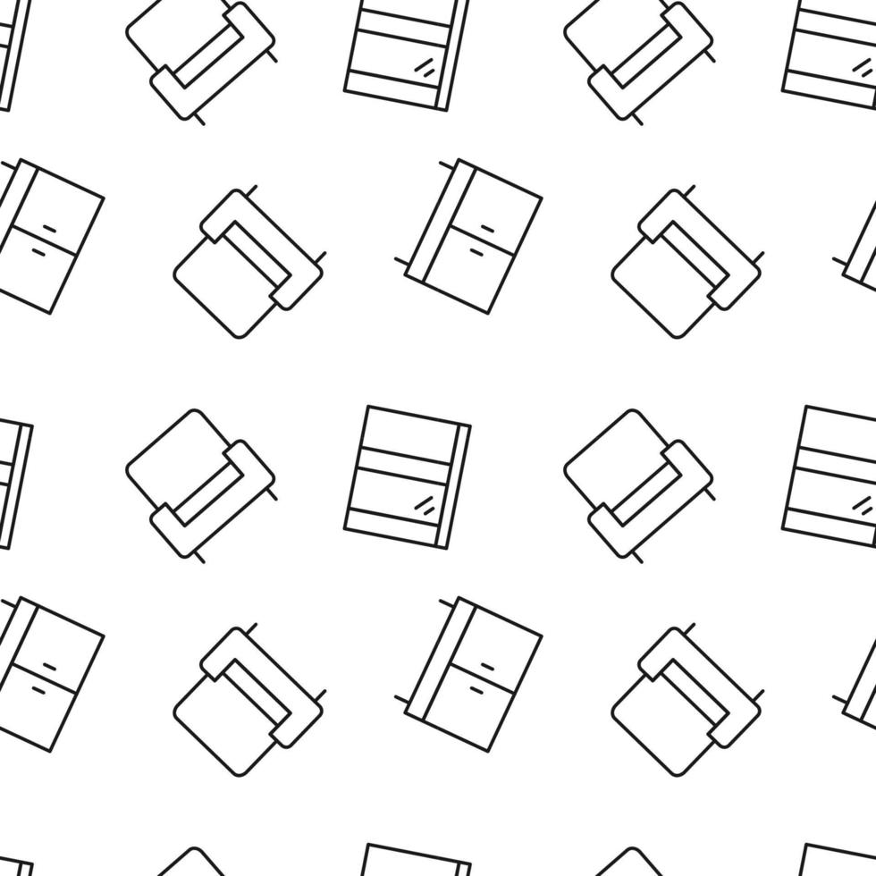 Vector repeating seamless pattern of window, closet, armchair for wallpapers, wrappers, postcards, backgrounds