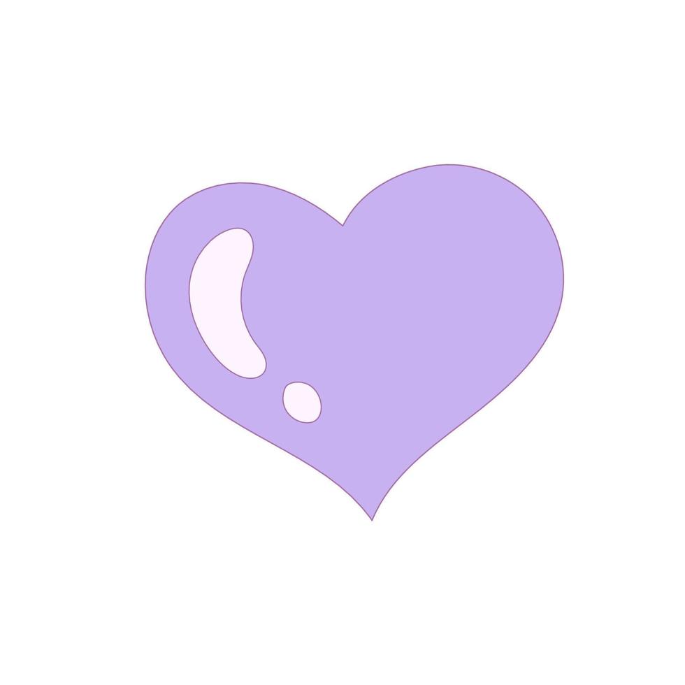 Purple heart doodle vector