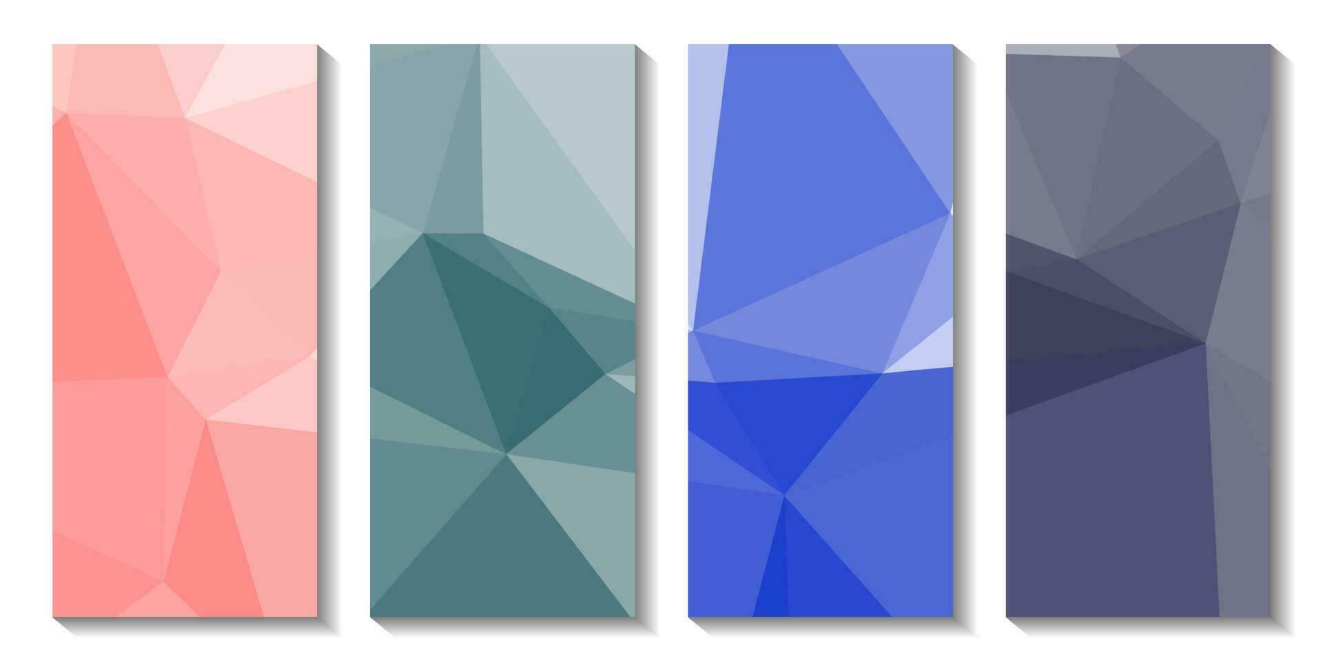 A set of brochures with colorful background with a triangle design. vector