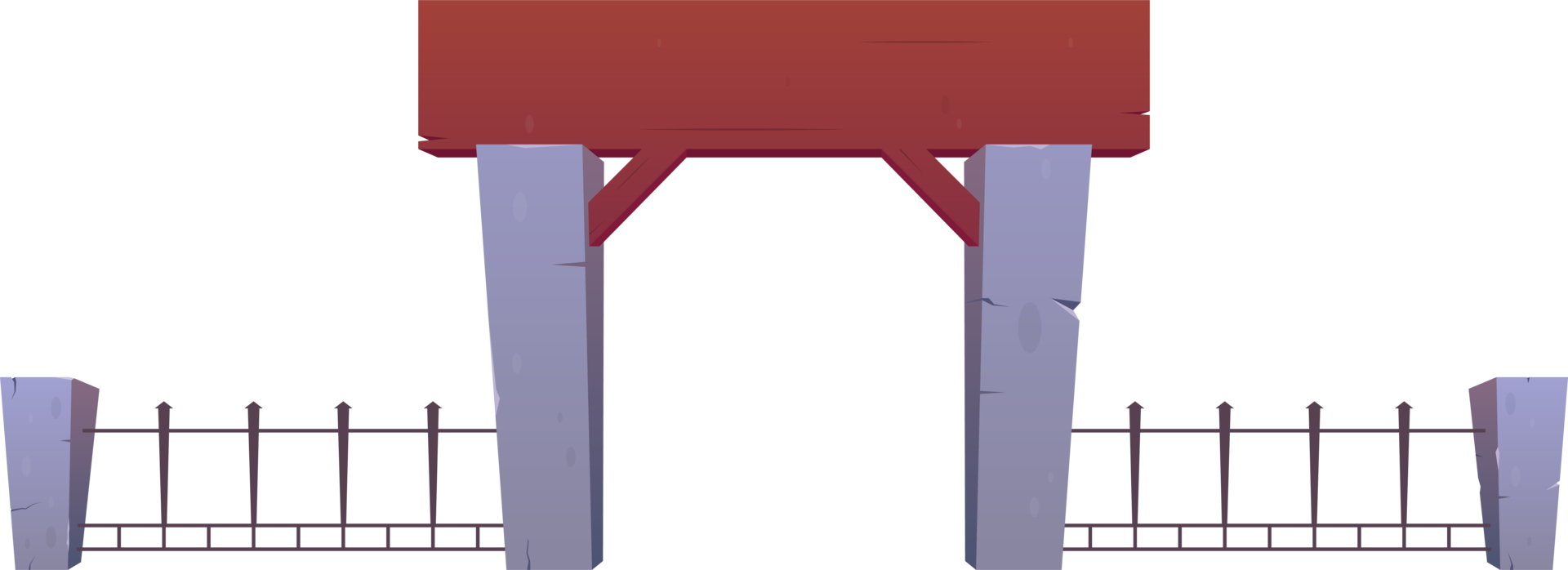 portes et clôture fabriqué de béton, bois et acier dans dessin animé style png