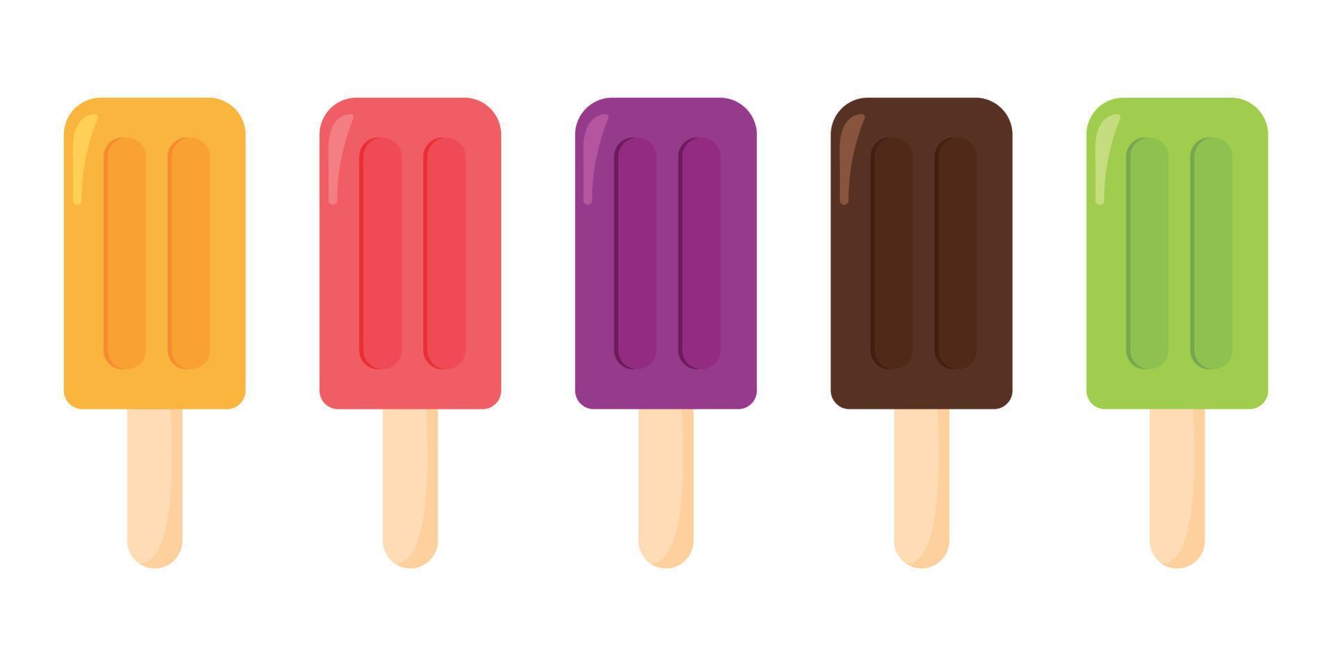 Fruits popsicle ice cream stick vector
