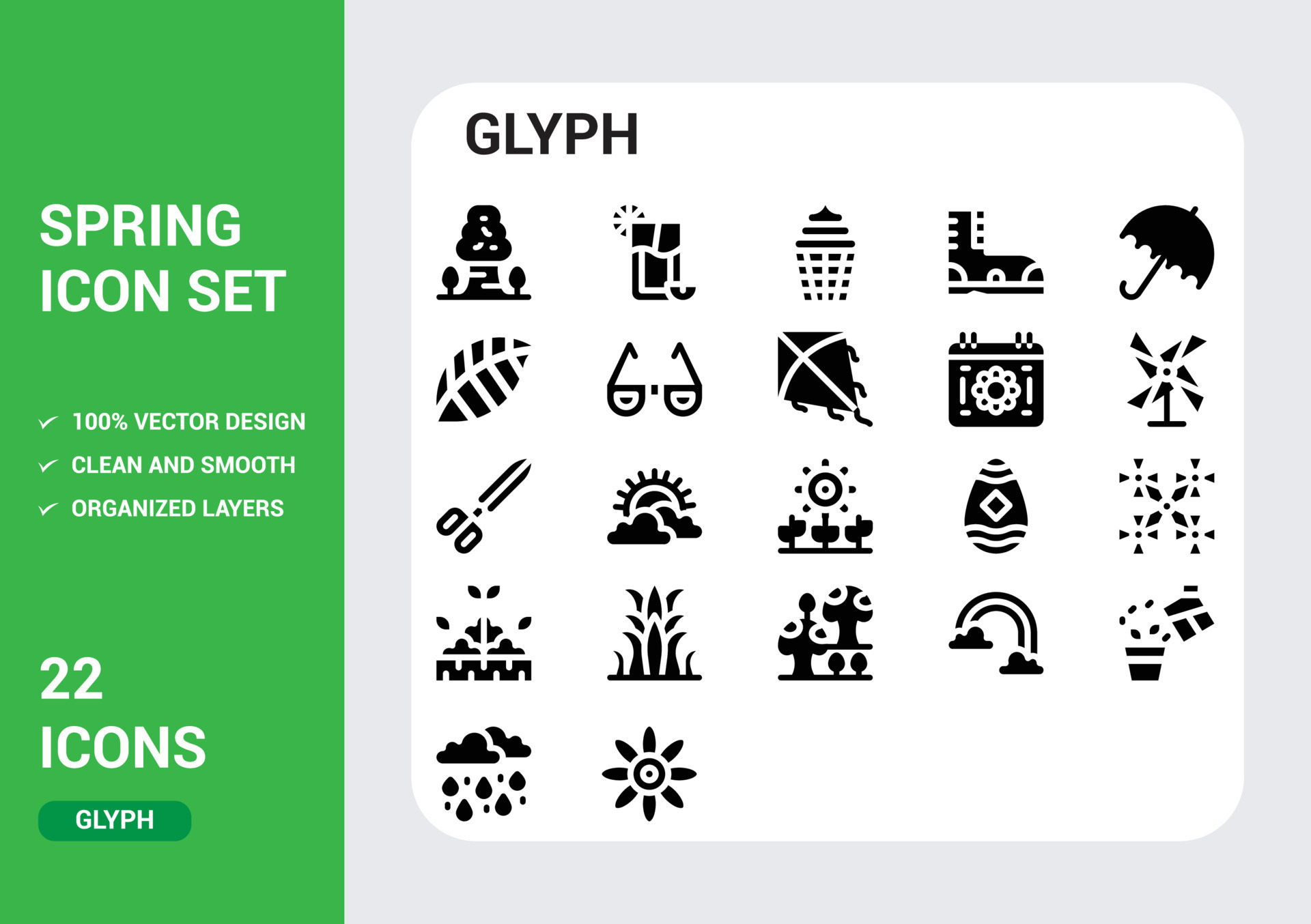 Spring icons pack 21848248 Vector Art at Vecteezy