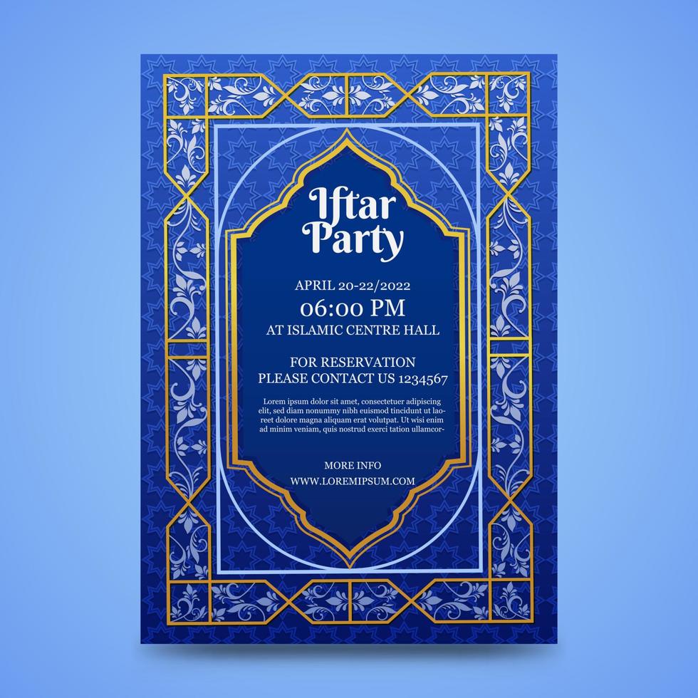 Iftar invitation template. ramadan kareem. vector