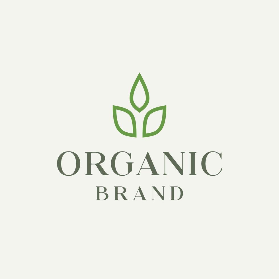 Organic Logo Design Template. Icon Leaf Nature. Usable for Nature, Cosmetic, Healthcare and Beauty Logo. vector