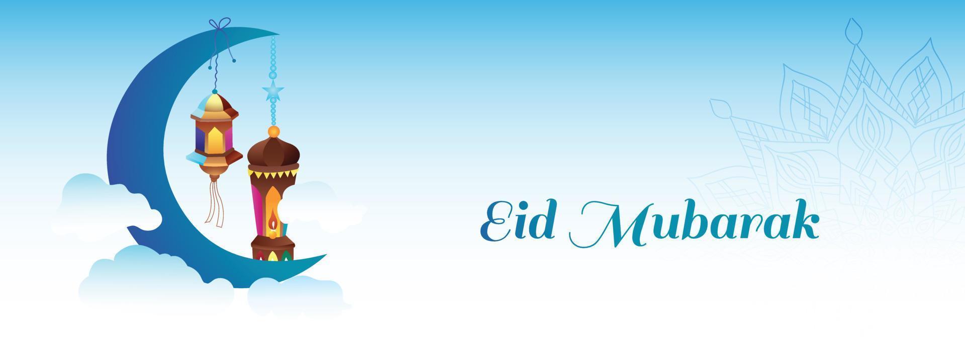 creativo eid Mubarak islámico bandera diseño vector