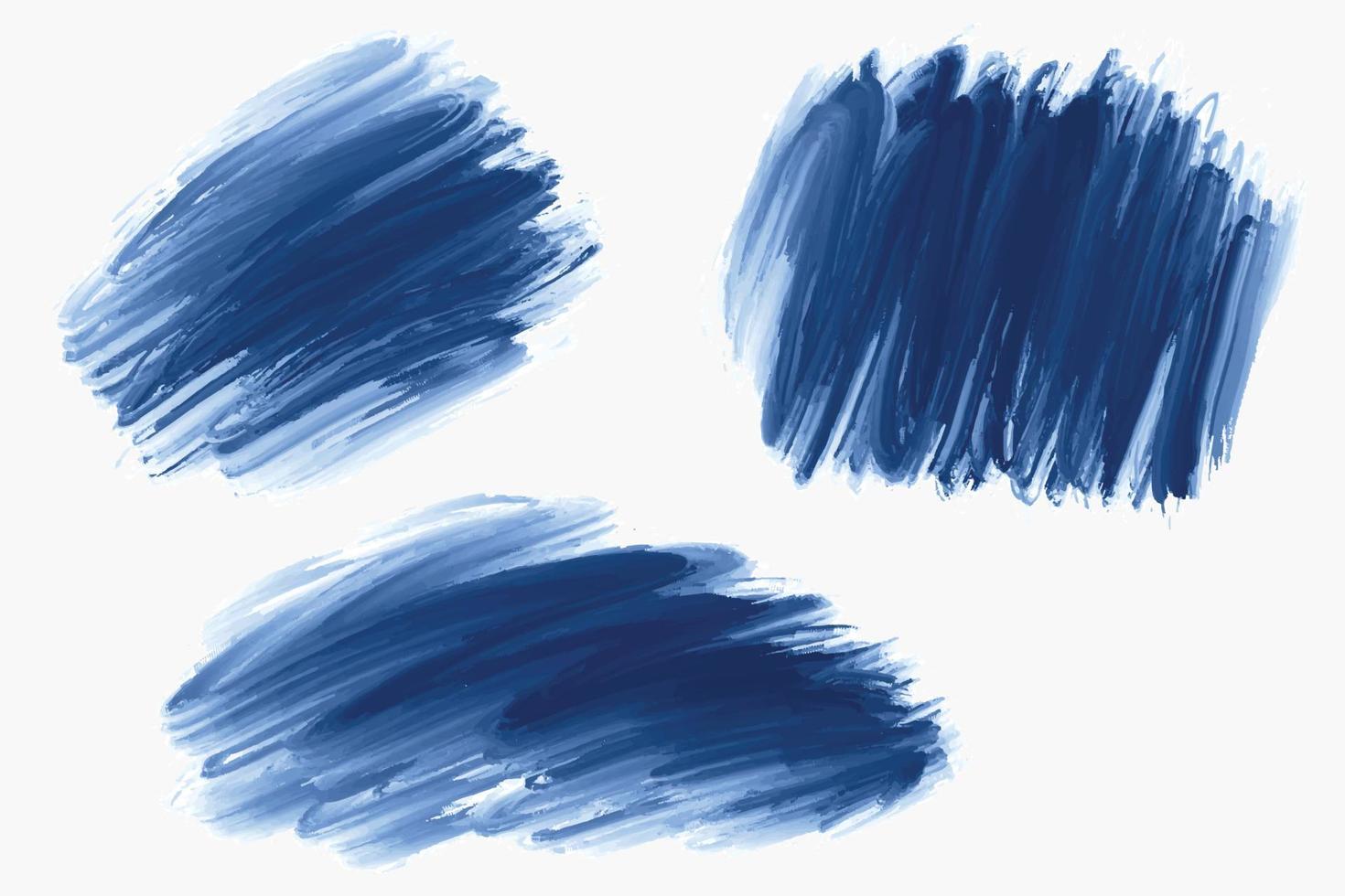Modern blue brush stroke set watercolor design vector