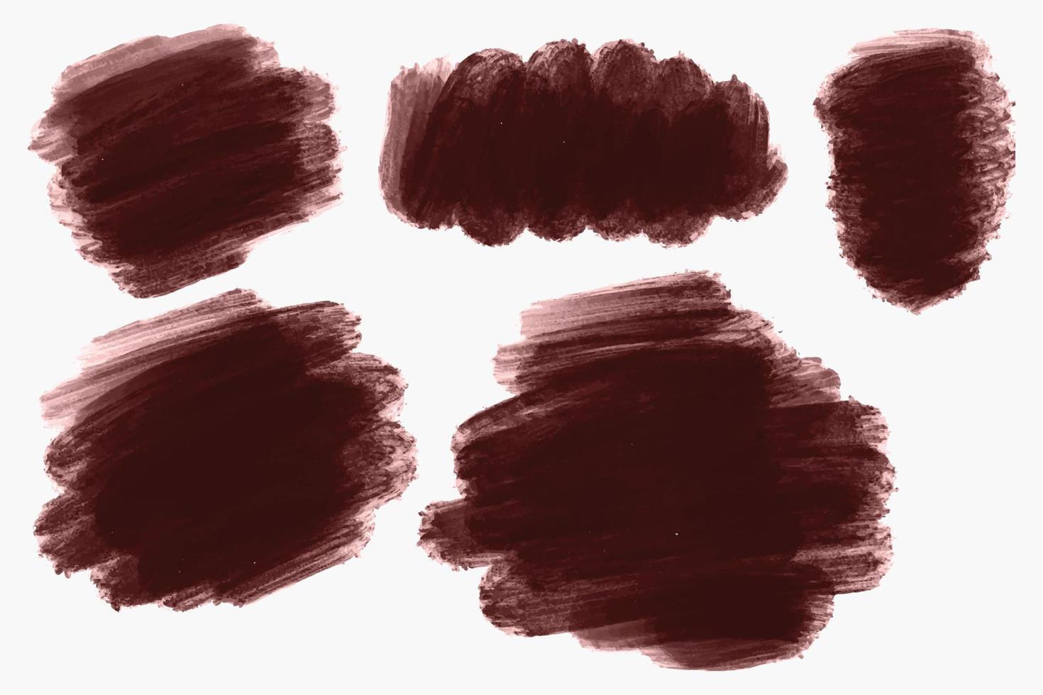 Modern brown brush stroke set watercolor design vector