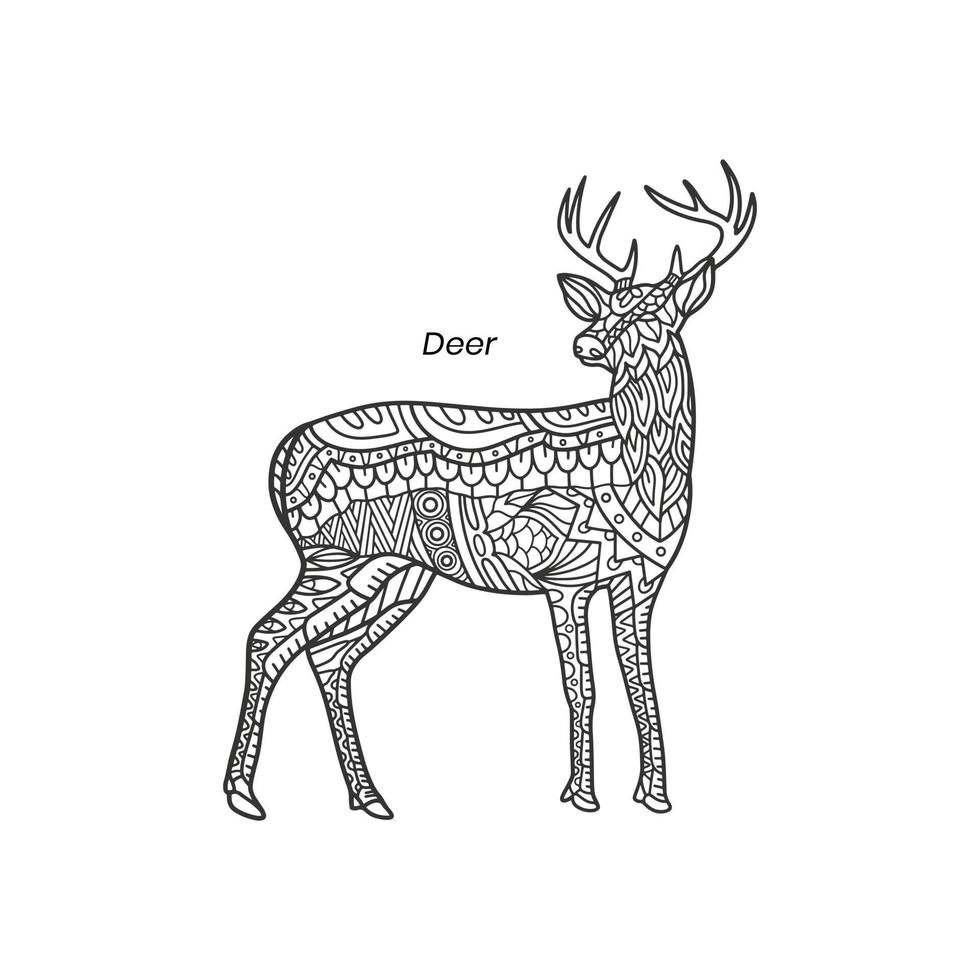 Deer Zentangle Mandalas vector