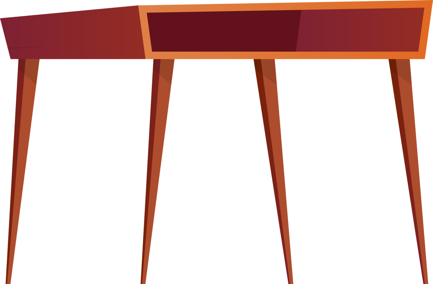 Office wooden desk for work png
