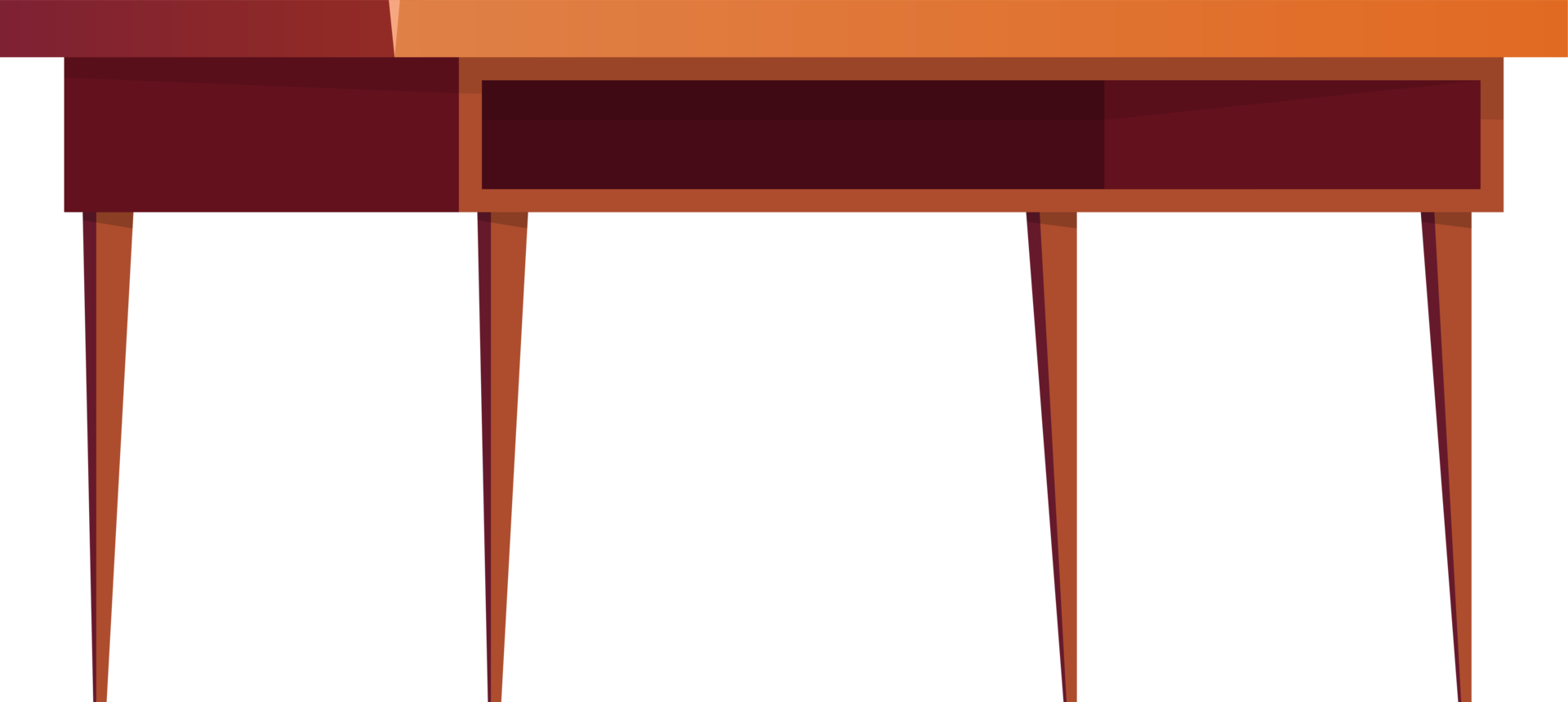 Office wooden desk for work png